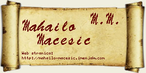 Mahailo Maćešić vizit kartica